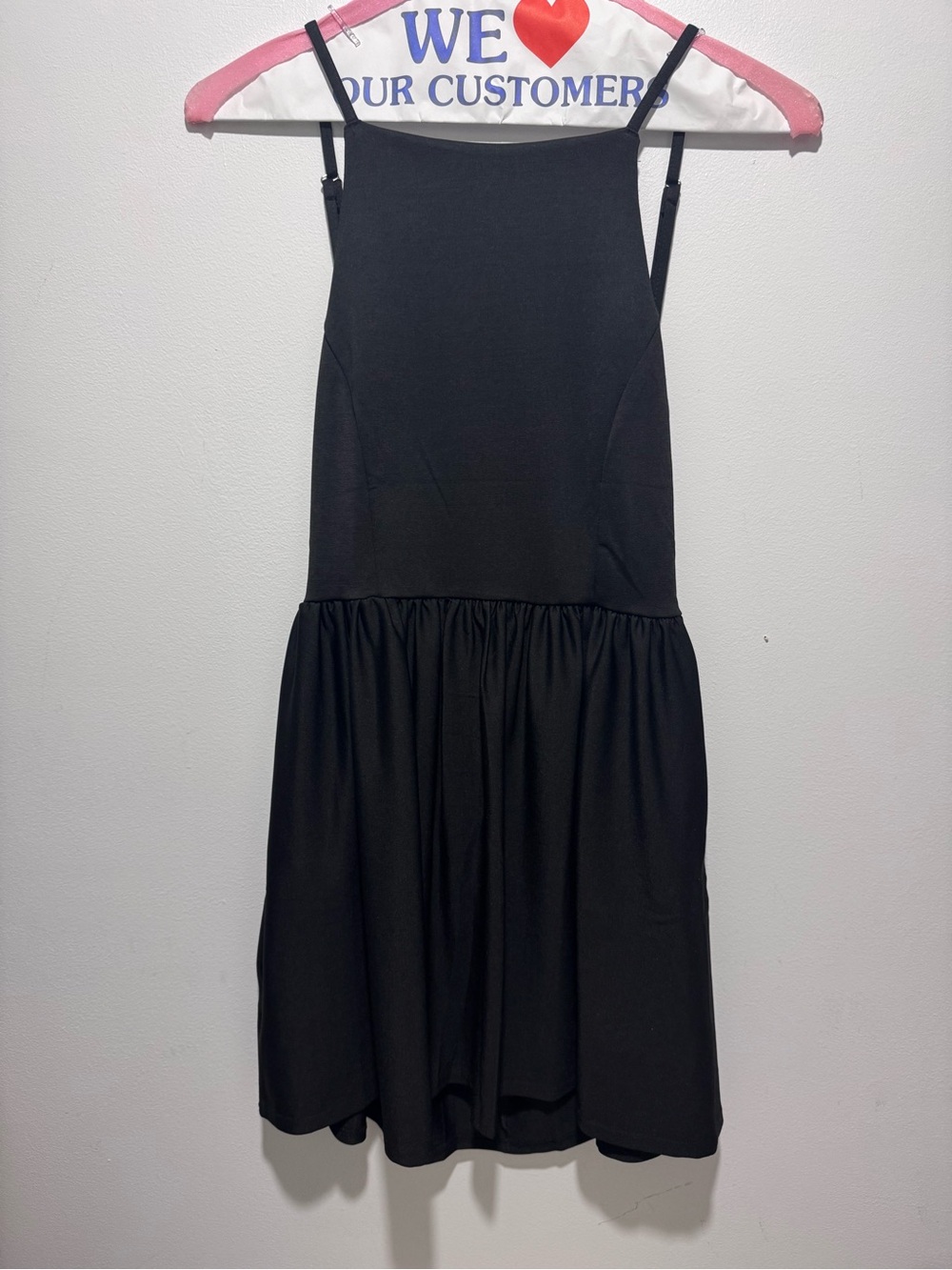 Fancyinn Black Sleeveless Midi Dress with Drop Waist